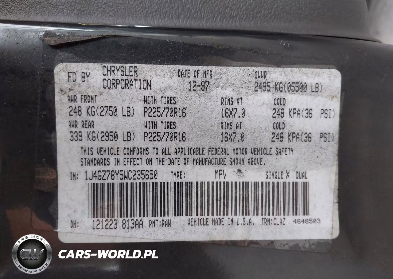 1998 Jeep Grand Cherokee Limited VIN:1J4GZ78Y5WC235650 - 9
