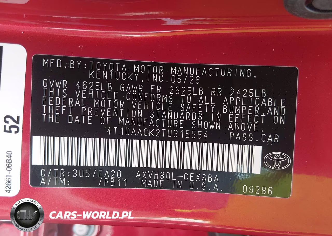 2026 Toyota Camry Se VIN:4T1DAACK2TU315554 - 9