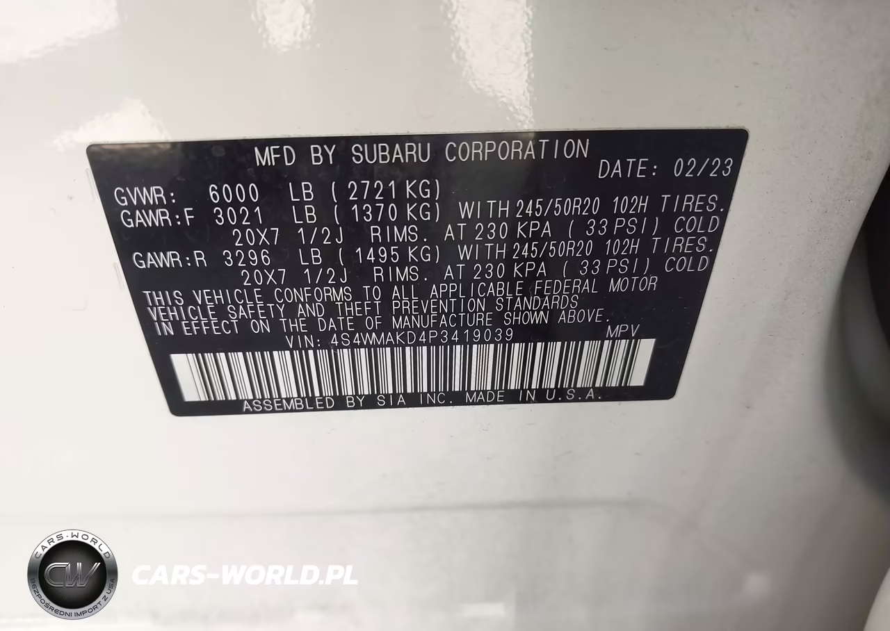 2023 Subaru Ascent Onyx Edition Limited 7-Passenger VIN:4S4WMAKD4P3419039 - 9