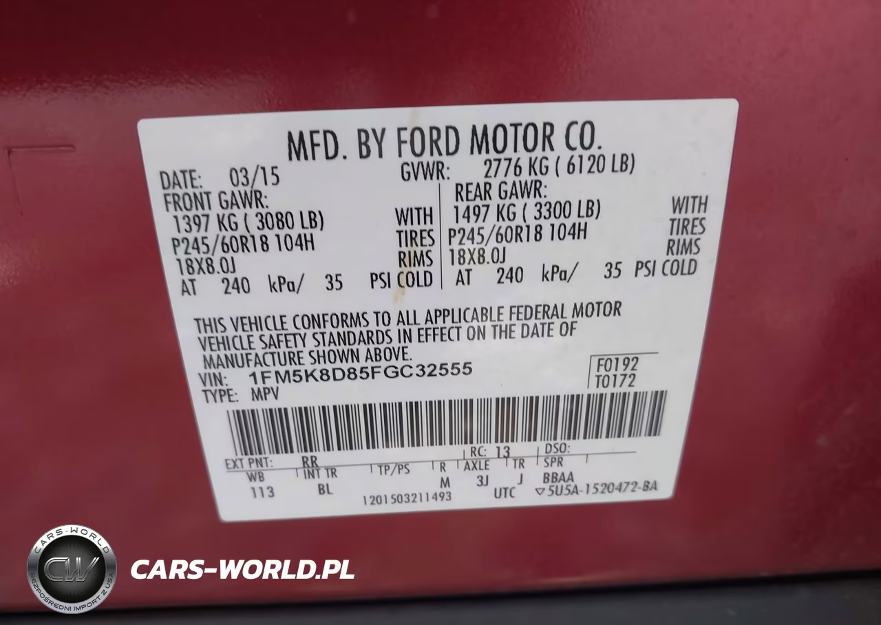 2015 Ford Explorer Xlt VIN:1FM5K8D85FGC32555 - 9