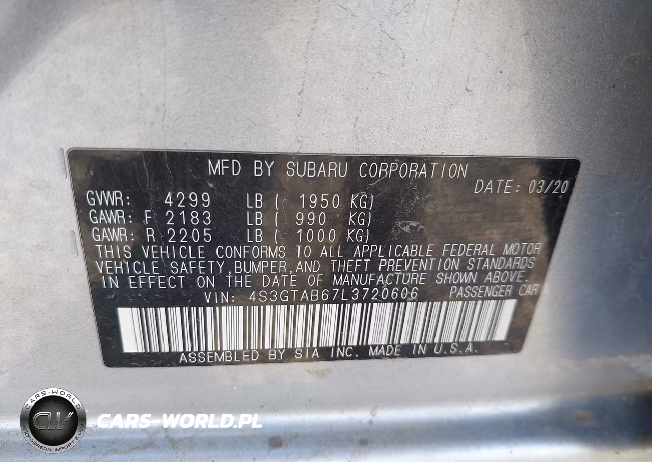 2020 Subaru Impreza 5-Door VIN:4S3GTAB67L3720606 - 9