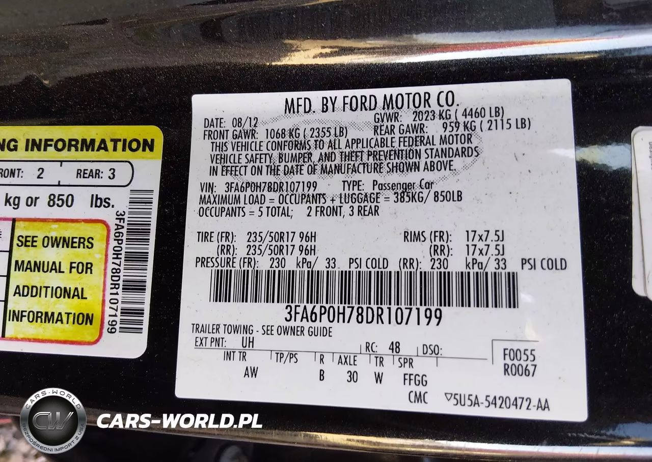 2013 Ford Fusion Se VIN:3FA6P0H78DR107199 - 9