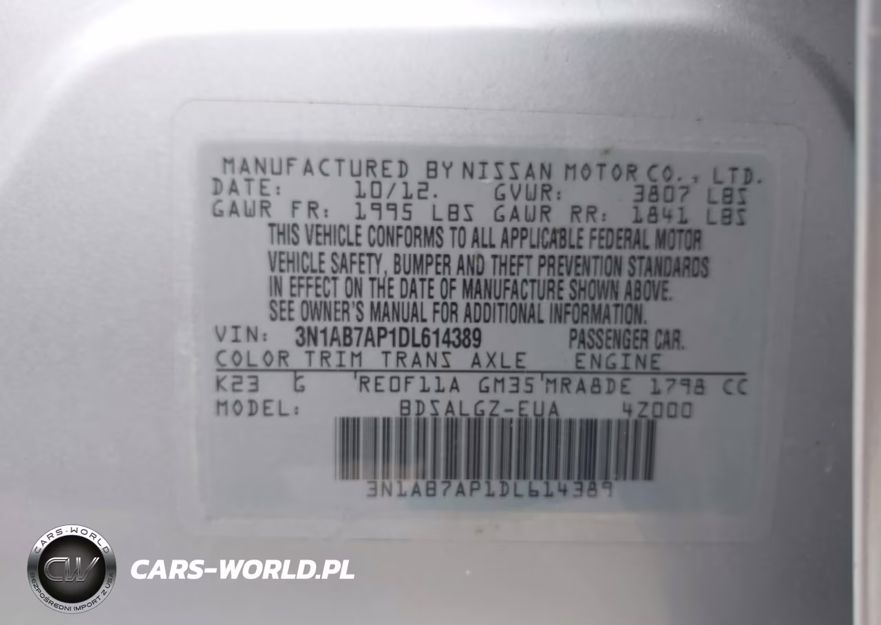 2013 Nissan Sentra Sl VIN:3N1AB7AP1DL614389 - 9