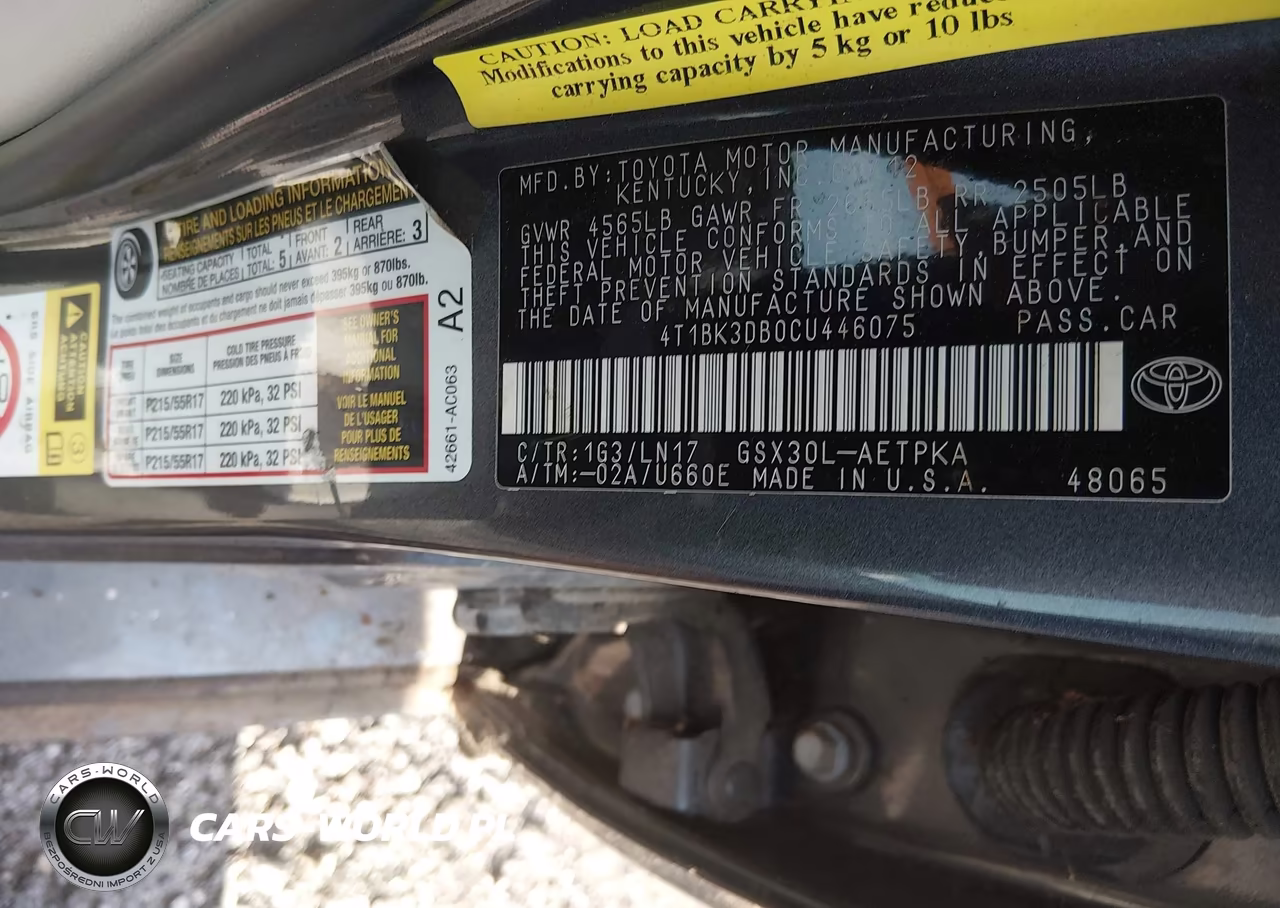 2012 Toyota Avalon Limited VIN:4T1BK3DB0CU446075 - 9