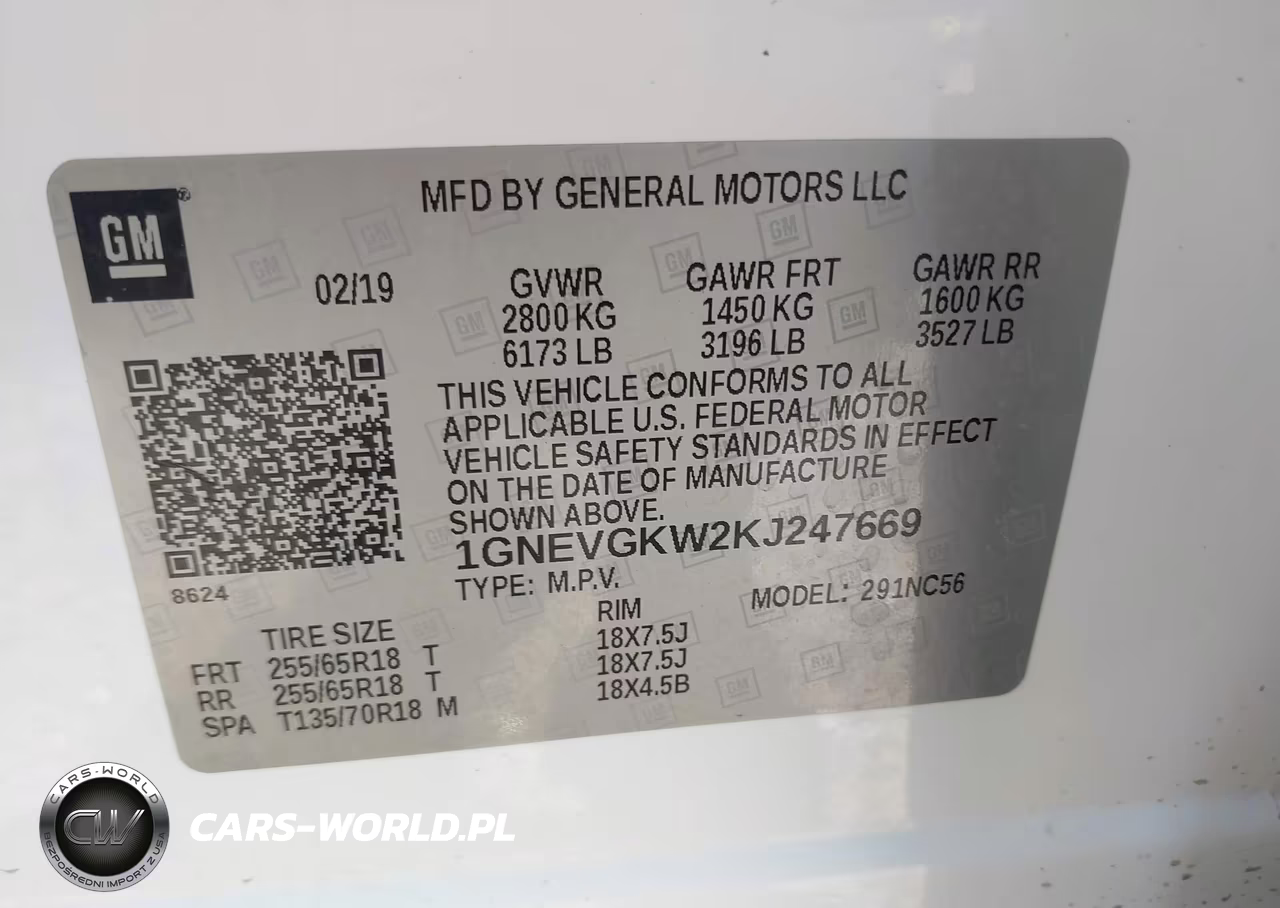 2019 Chevrolet Traverse 1Lt VIN:1GNEVGKW2KJ247669 - 9