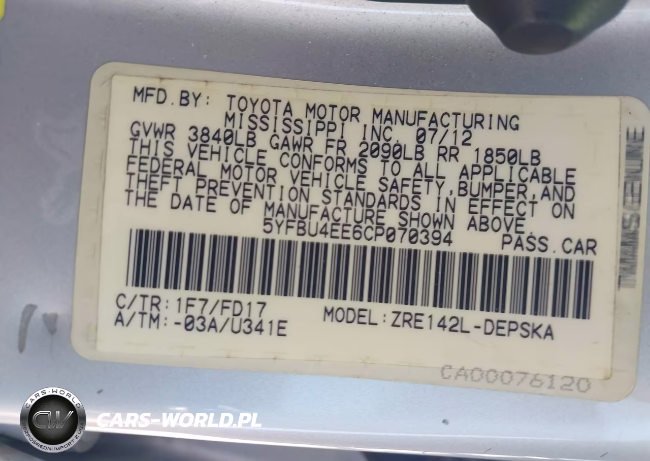 2012 Toyota Corolla S VIN:5YFBU4EE6CP070394 - 9
