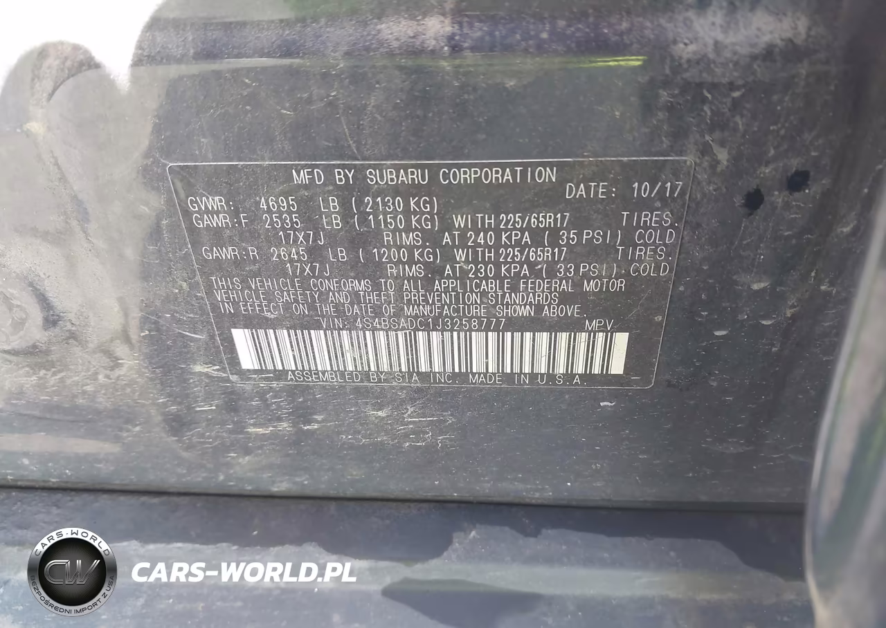 2018 Subaru Outback 2.5I Premium VIN:4S4BSADC1J3258777 - 9