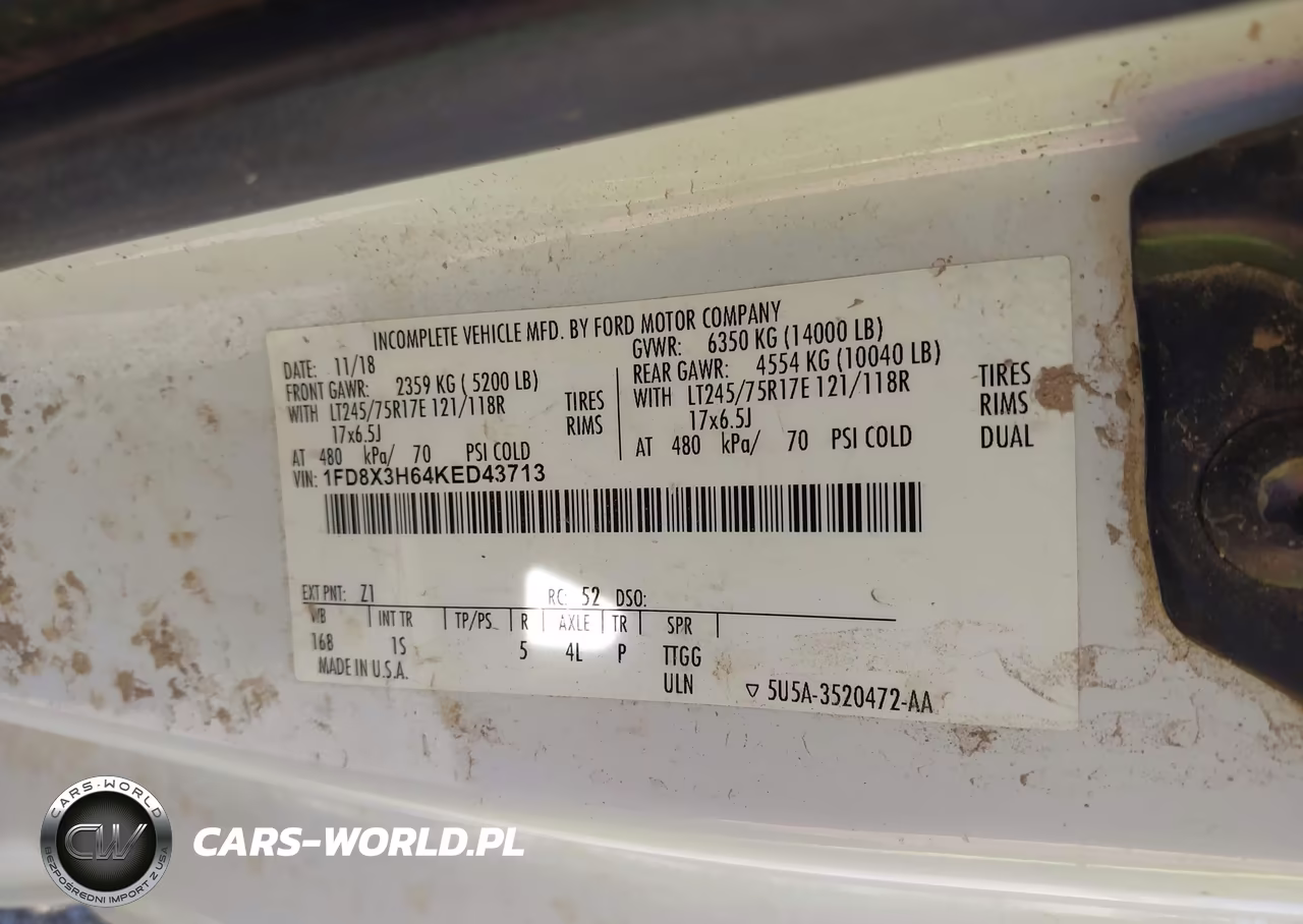 2019 Ford F-350 Chassis Xl VIN:1FD8X3H64KED43713 - 9