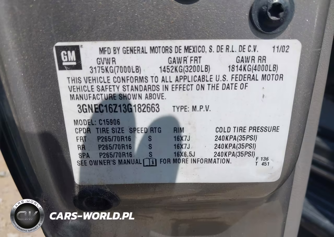 2003 Chevrolet Suburban 1500 Lt VIN:3GNEC16Z13G182663 - 9