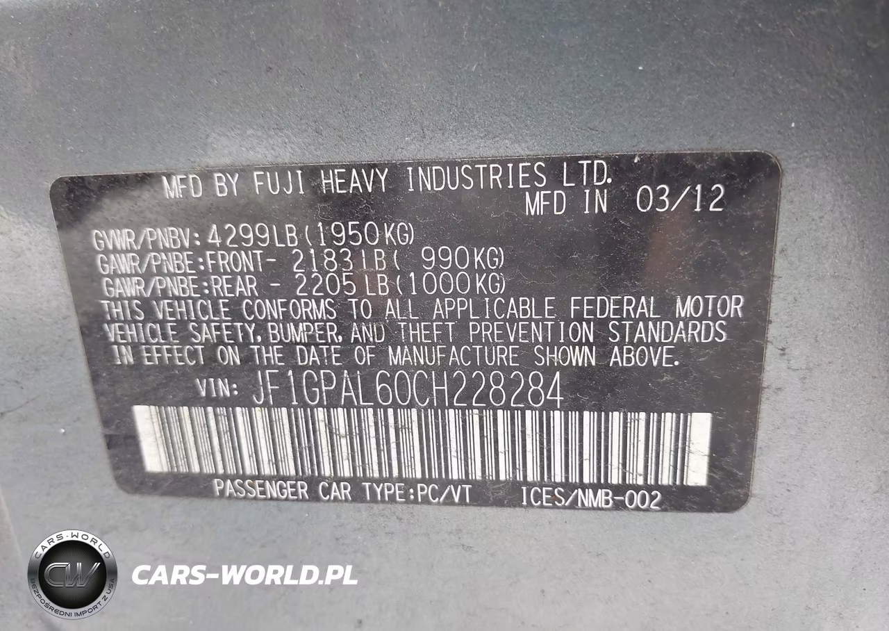 2012 Subaru Impreza 2.0I Sport Premium VIN:JF1GPAL60CH228284 - 9