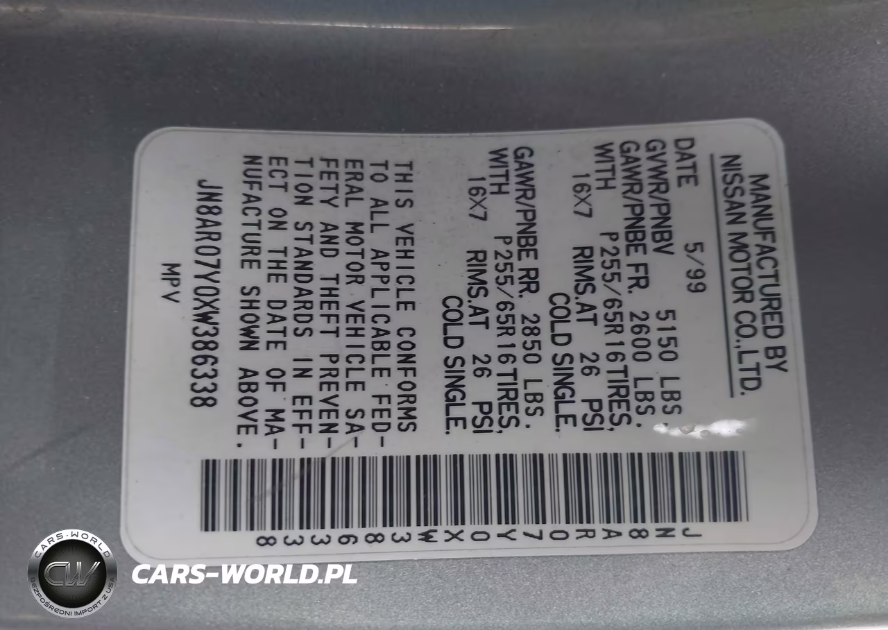 1999 Nissan Pathfinder Le-Se-Xe VIN:JN8AR07Y0XW386338 - 9