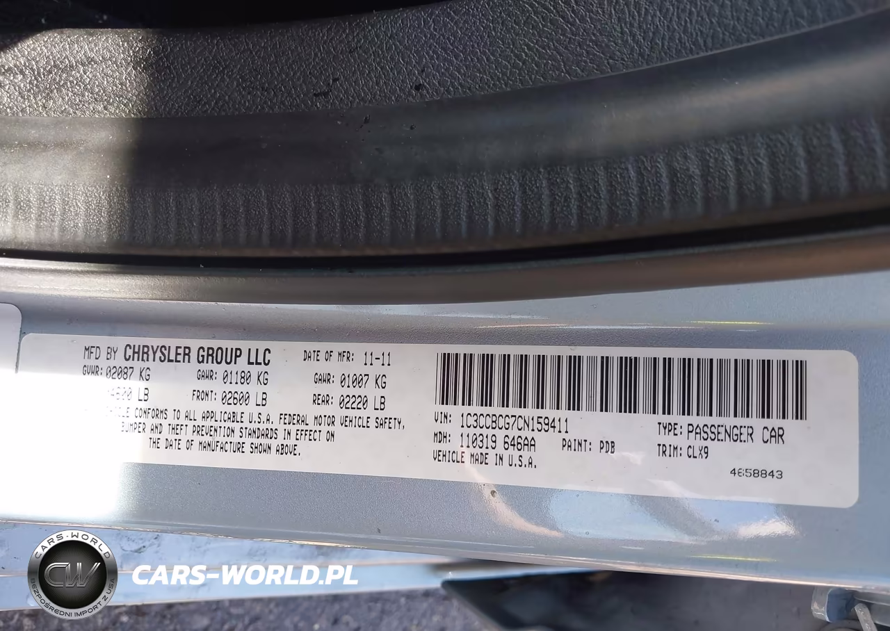 2012 Chrysler 200 Limited VIN:1C3CCBCG7CN159411 - 9