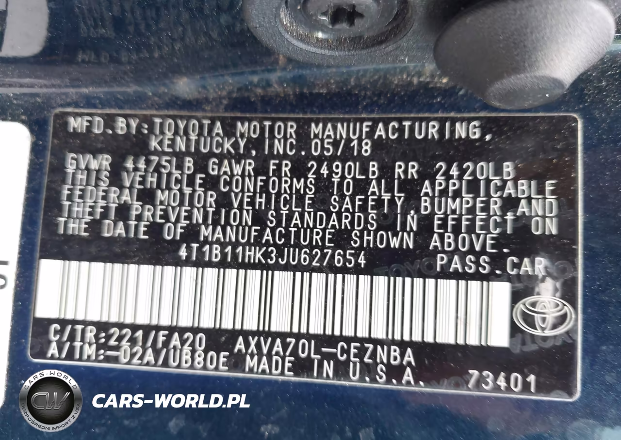 2018 Toyota Camry Le VIN:4T1B11HK3JU627654 - 9