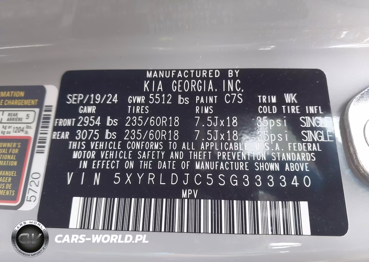 2025 Kia Sorento S VIN:5XYRLDJC5SG333340 - 9