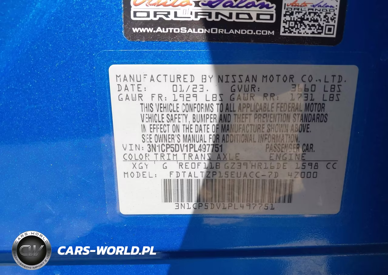 2023 Nissan Kicks Sr Xtronic Cvt VIN:3N1CP5DV1PL497751 - 9