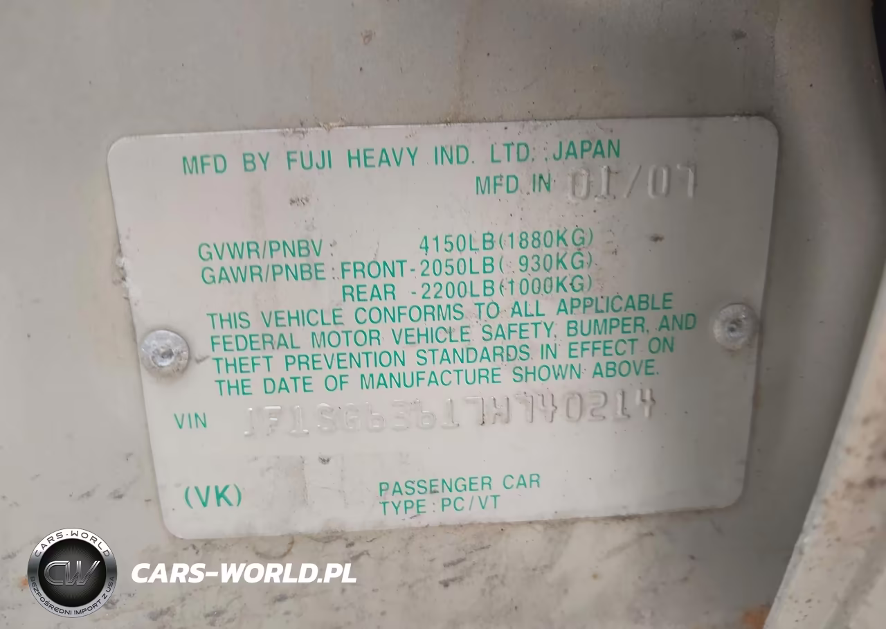 2007 Subaru Forester 2.5X VIN:JF1SG63617H740214 - 9