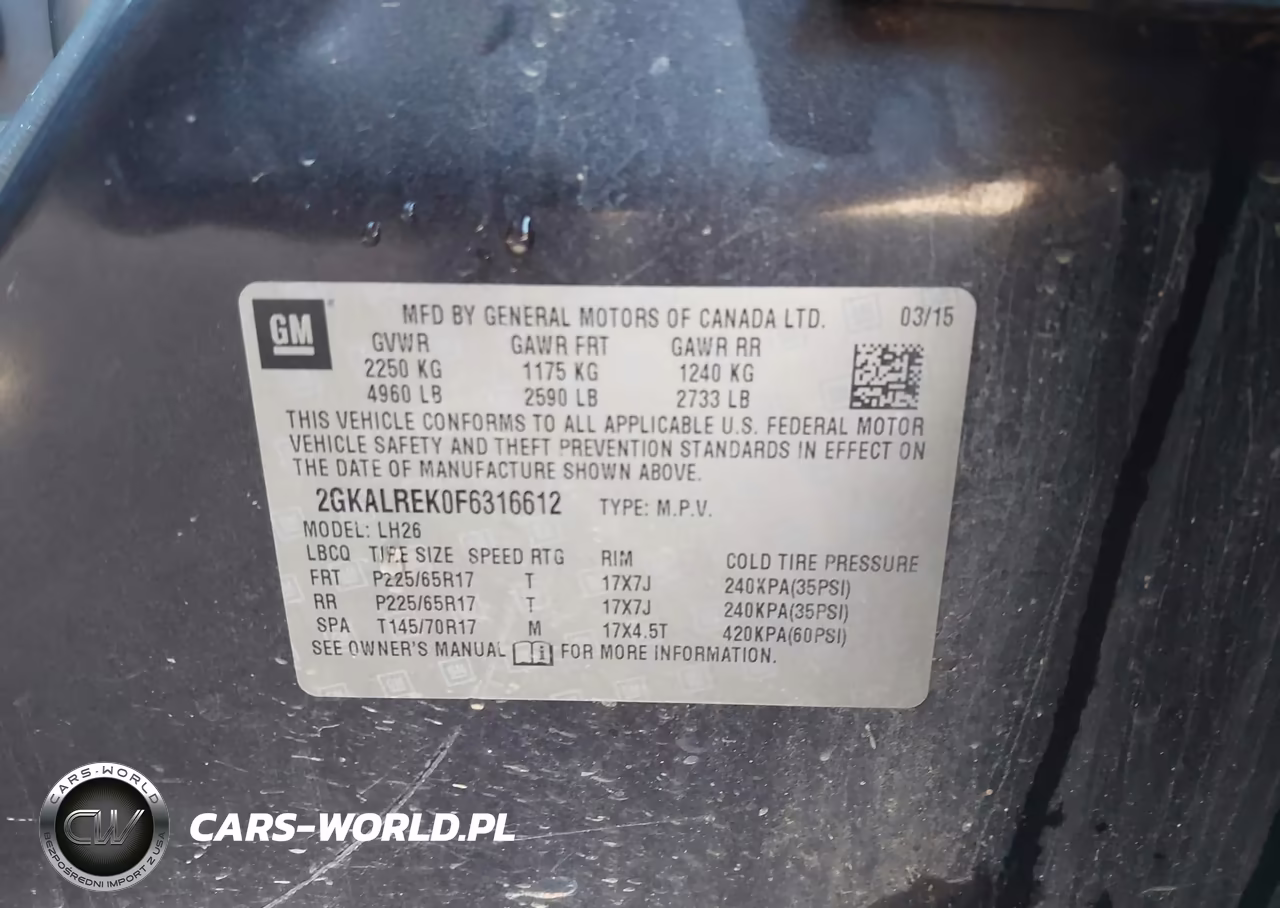 2015 GMC Terrain Sle VIN:2GKALREK0F6316612 - 9