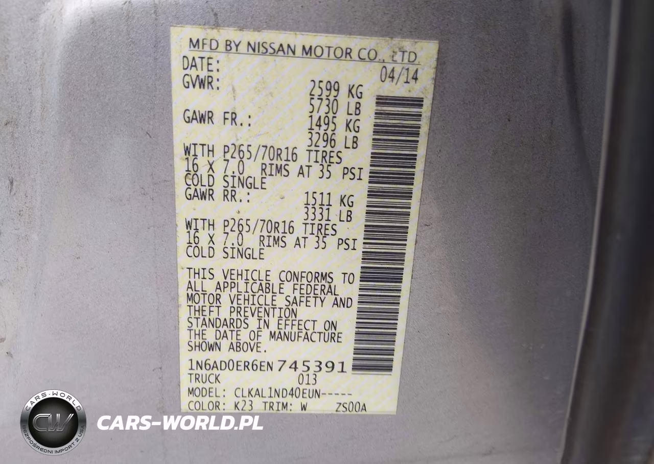 2014 Nissan Frontier S VIN:1N6AD0ER6EN745391 - 9