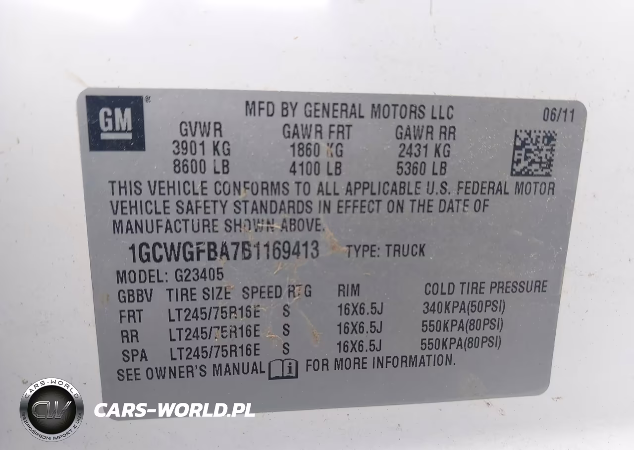 2011 Chevrolet Express 2500 Work Van VIN:1GCWGFBA7B1169413 - 9