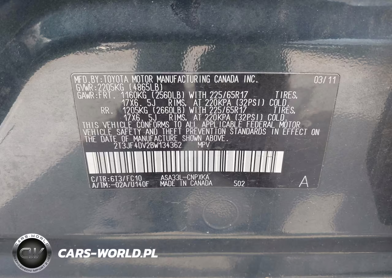 2011 Toyota Rav4 VIN:2T3JF4DV2BW134362 - 9