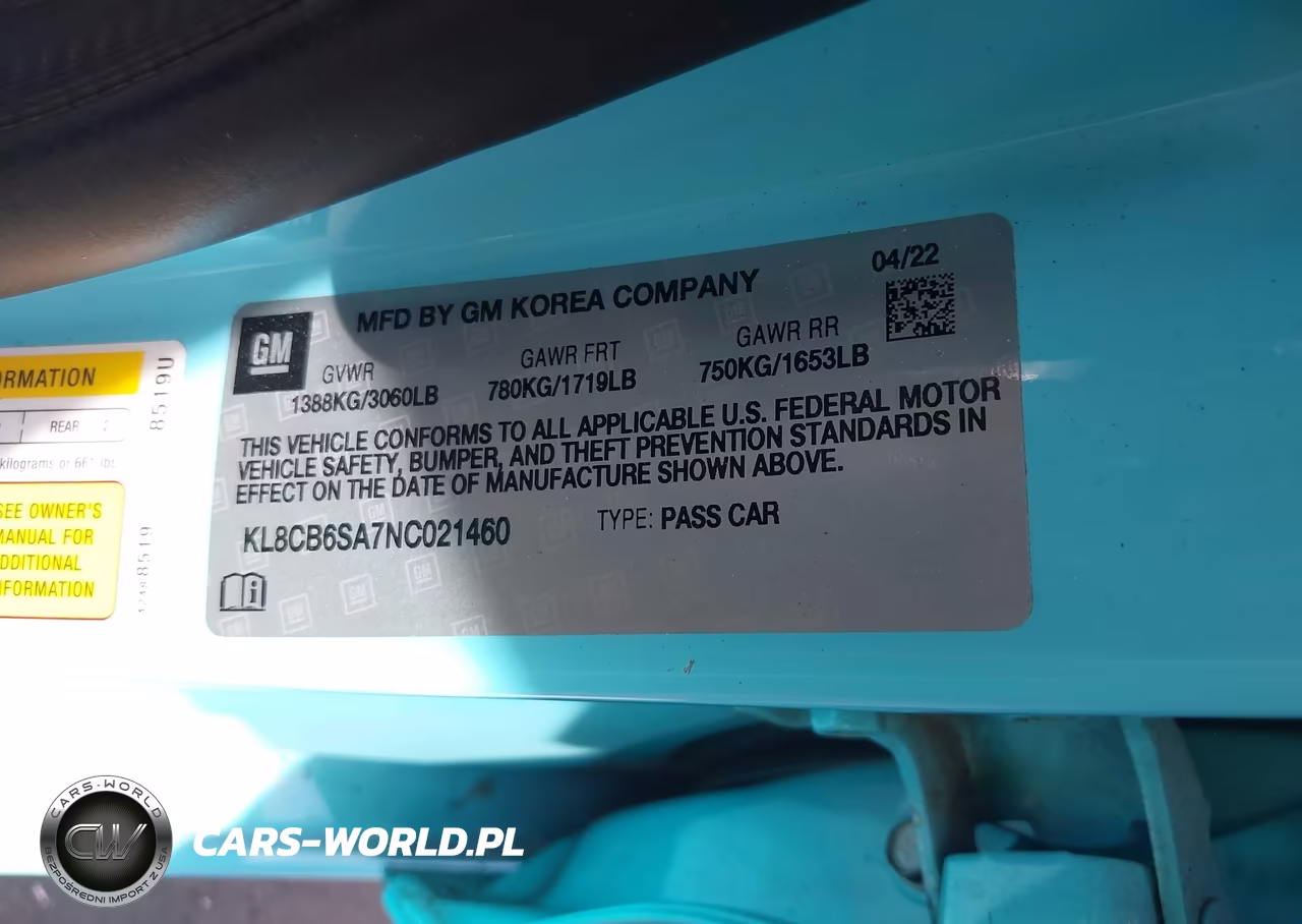 2022 Chevrolet Spark Fwd Ls Automatic VIN:KL8CB6SA7NC021460 - 9
