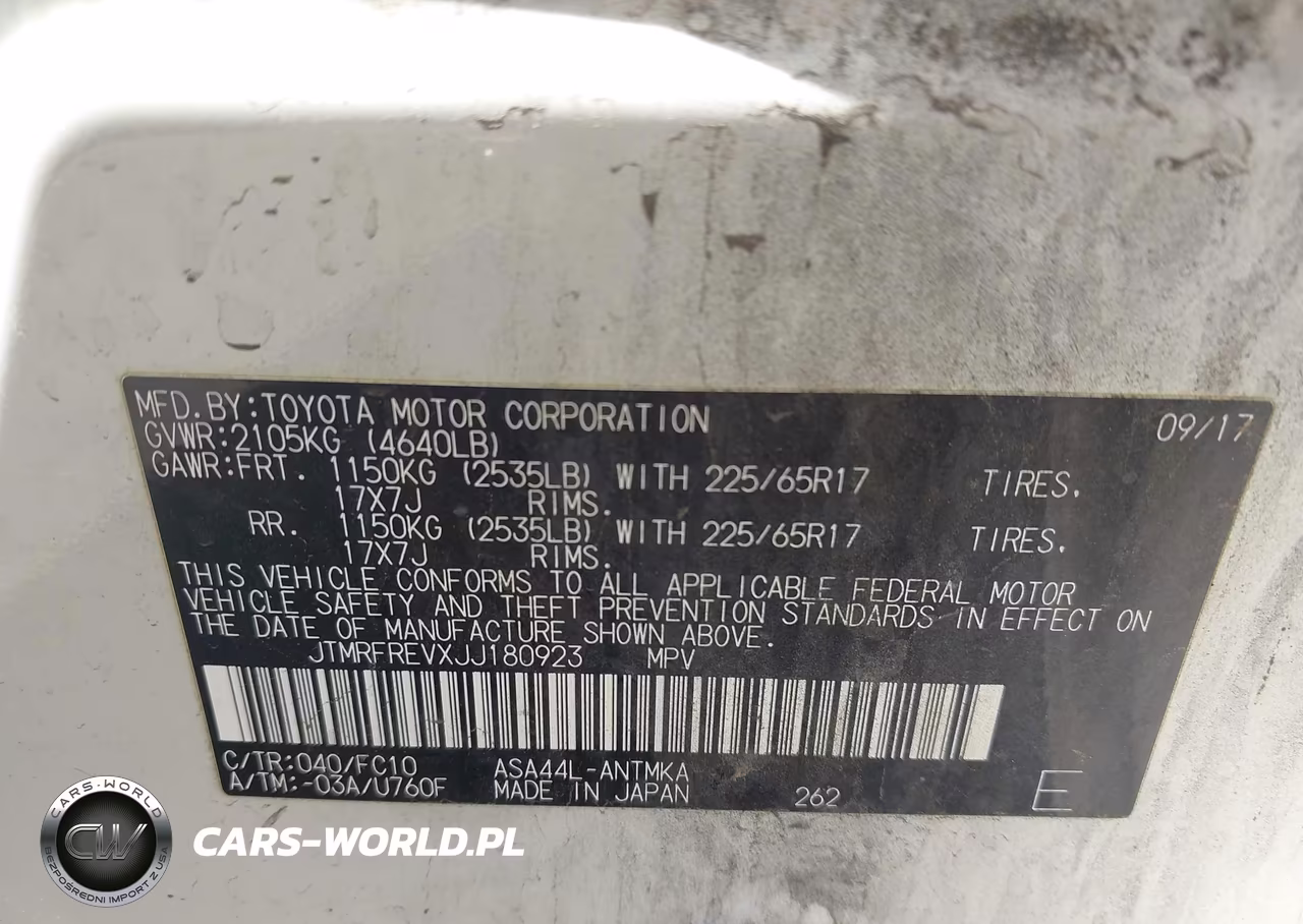 2018 Toyota Rav4 Xle VIN:JTMRFREVXJJ180923 - 9
