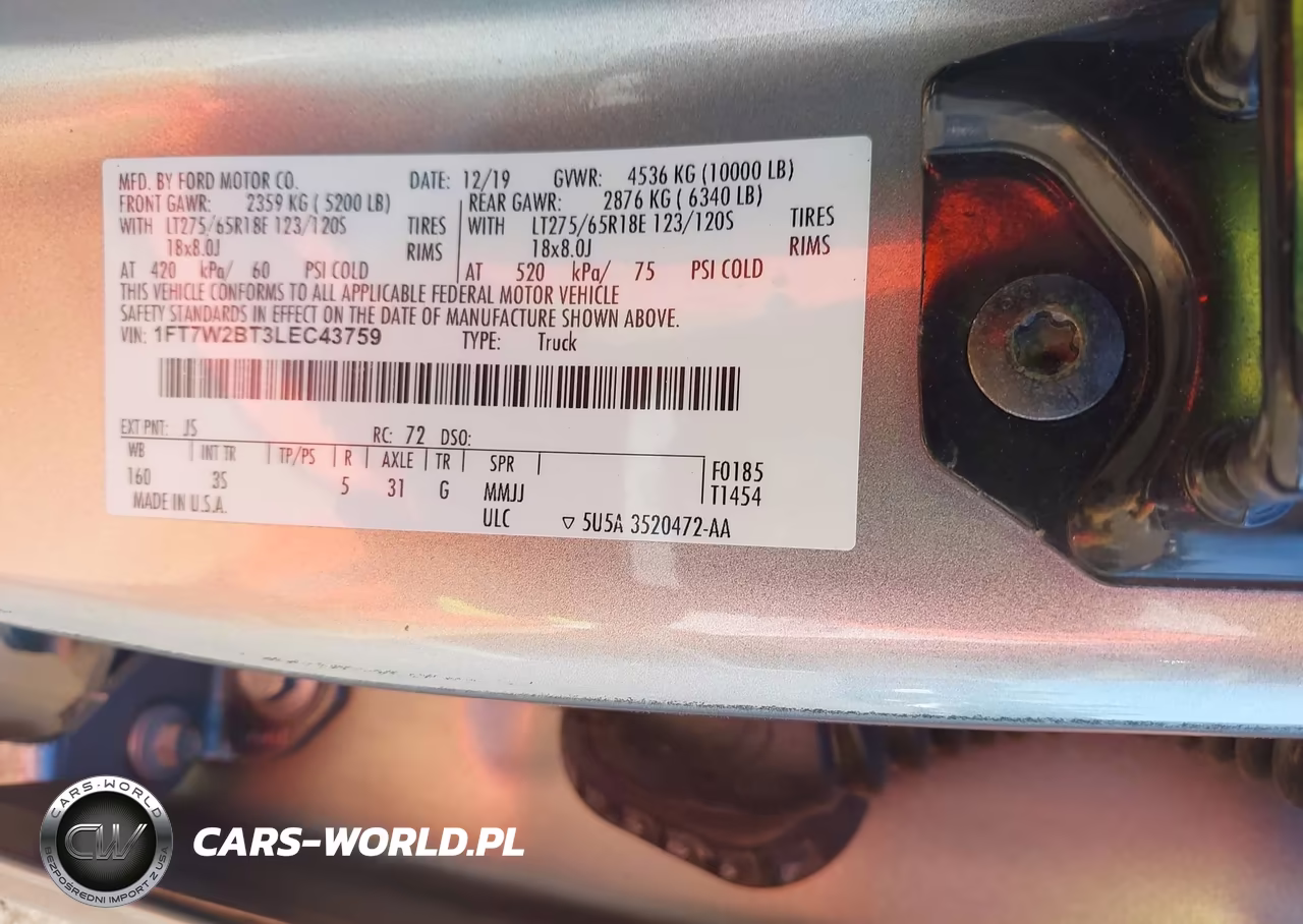 2020 Ford F-250 Xlt VIN:1FT7W2BT3LEC43759 - 9