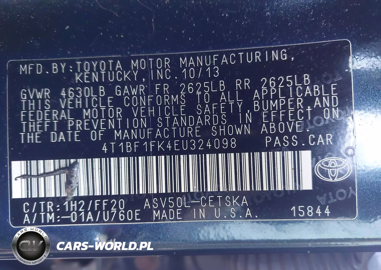 2014 Toyota Camry Se VIN:4T1BF1FK4EU324098 - 9