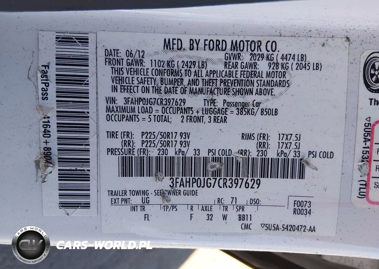2012 Ford Fusion Sel VIN:3FAHP0JG7CR397629 - 9