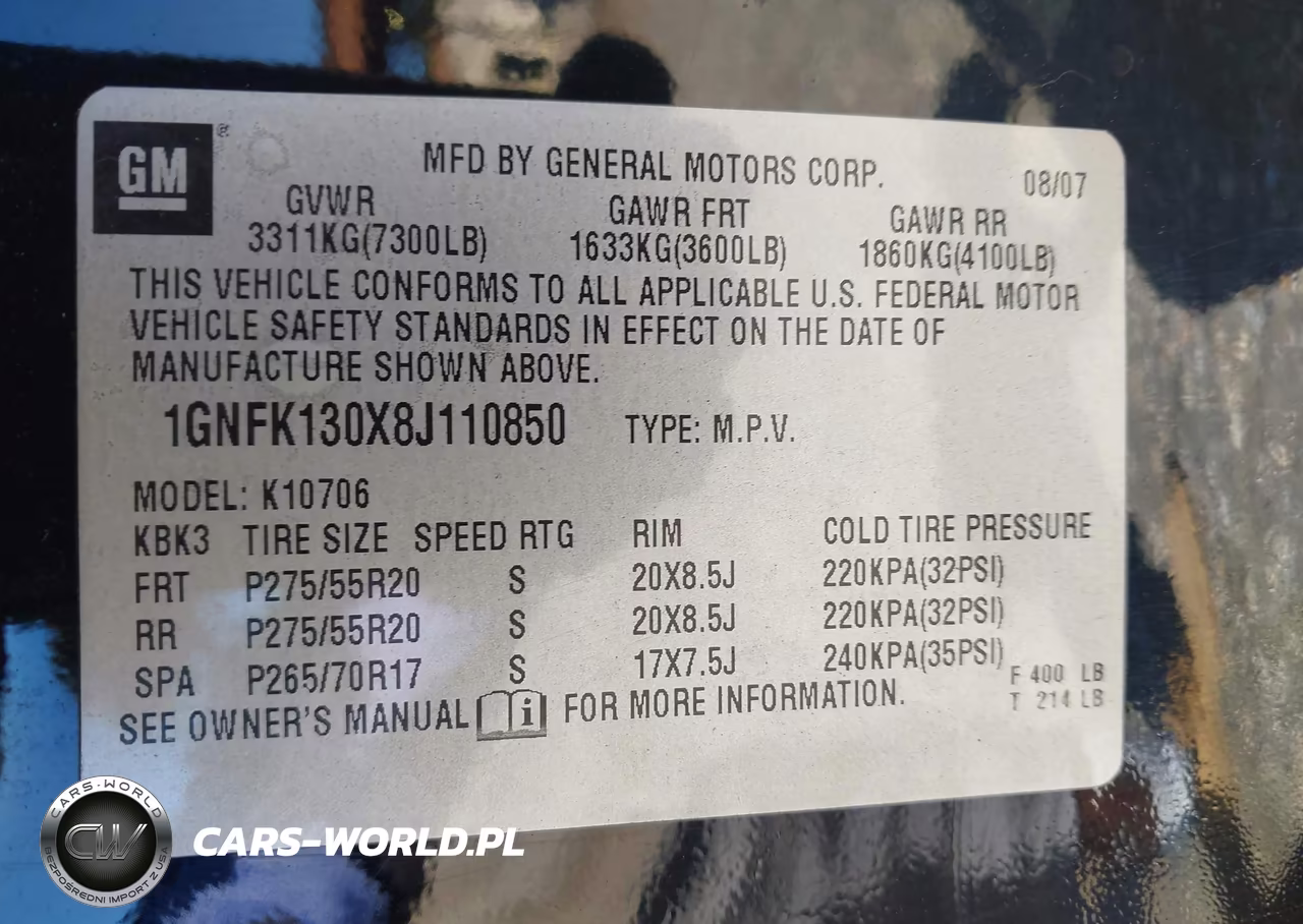 2008 Chevrolet Tahoe Ltz VIN:1GNFK130X8J110850 - 9