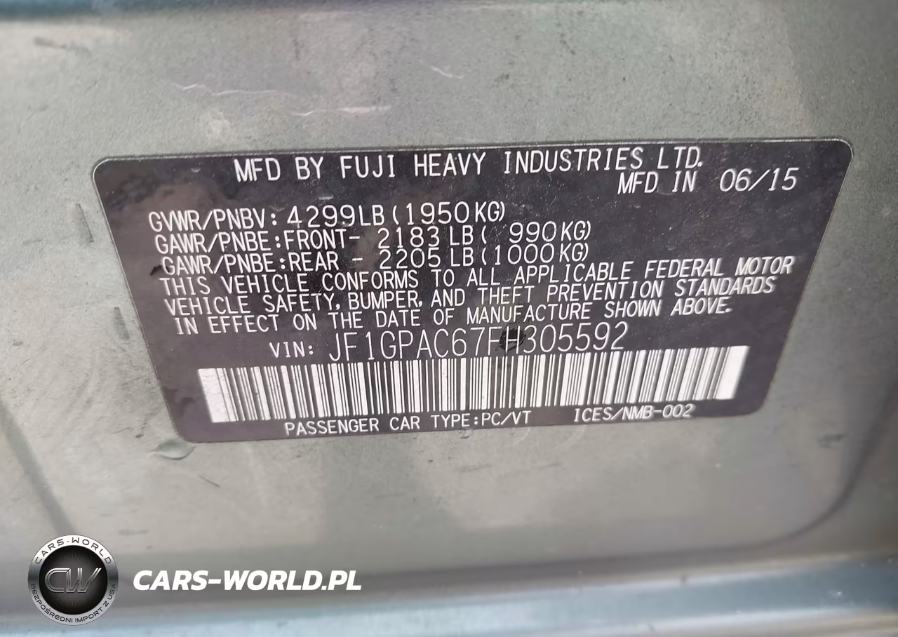 2015 Subaru Impreza 2.0I Premium VIN:JF1GPAC67FH305592 - 9