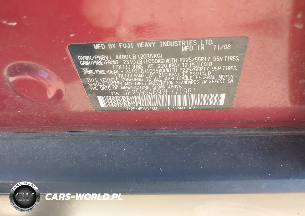 2009 Subaru Forester 2.5X Limited VIN:JF2SH64699H771981 - 9