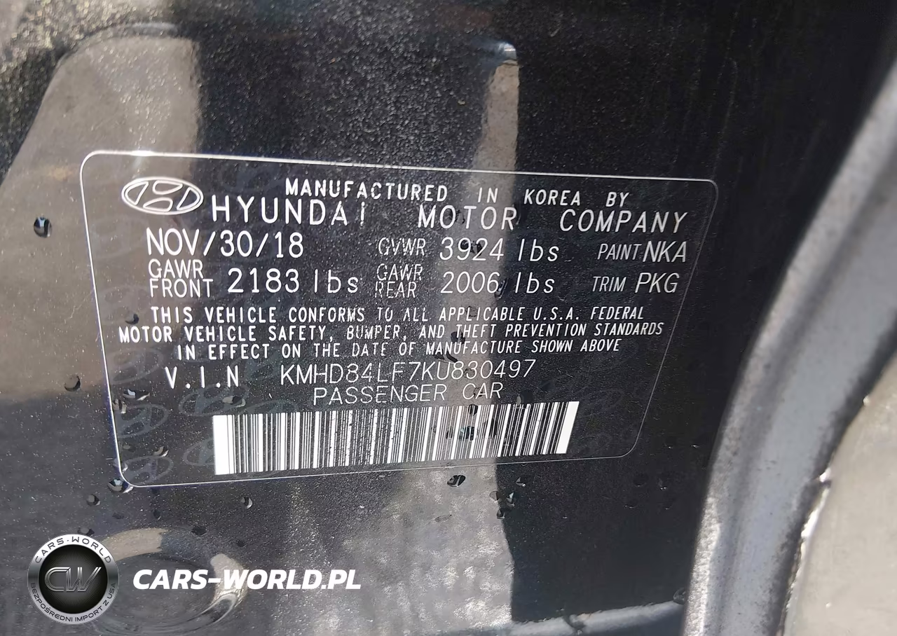 2019 Hyundai Elantra Value Edition VIN:KMHD84LF7KU830497 - 9