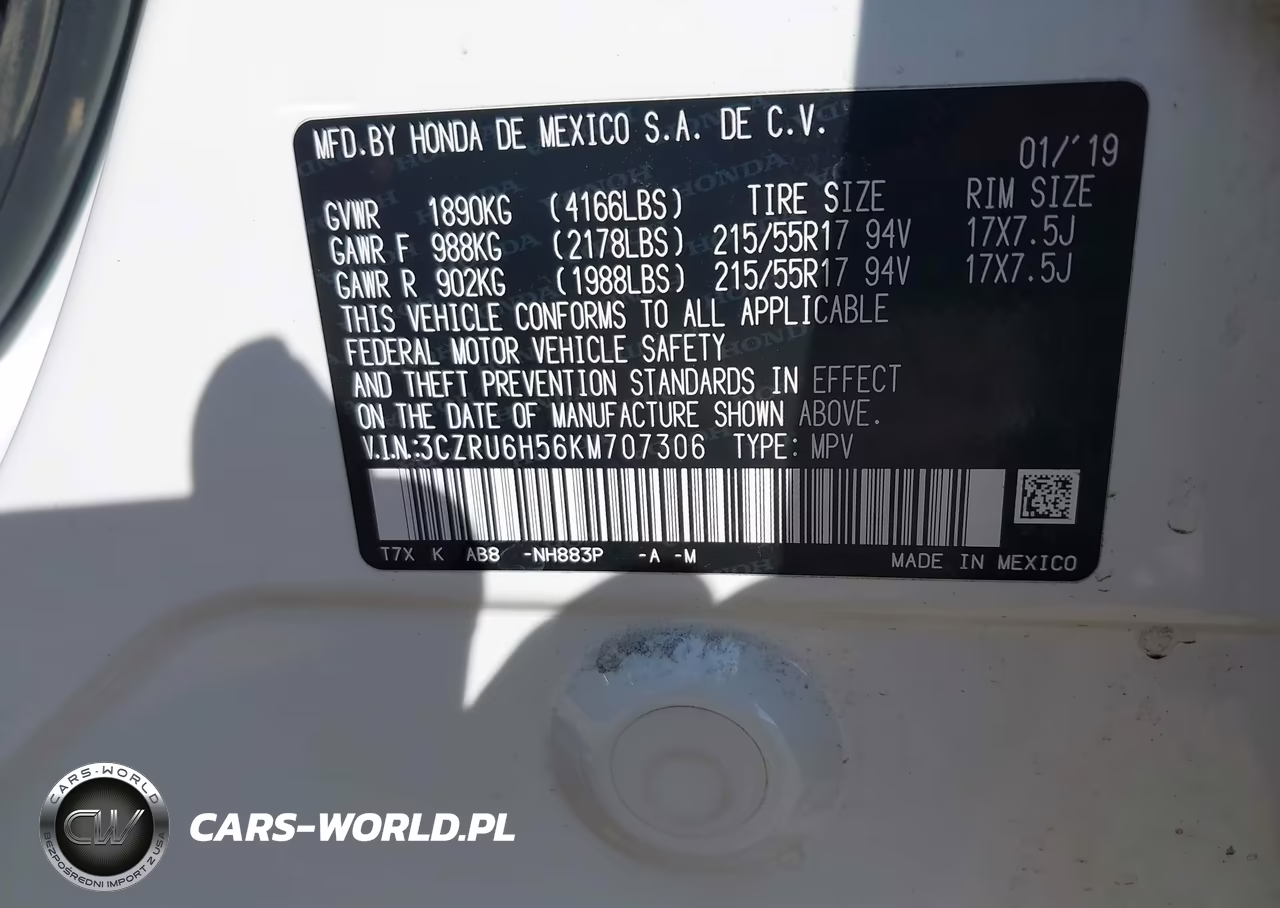2019 Honda Hr-V Ex VIN:3CZRU6H56KM707306 - 9