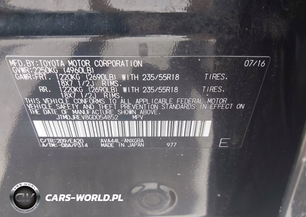 2016 Toyota Rav4 Hybrid Limited VIN:JTMDJREV8GD054852 - 9
