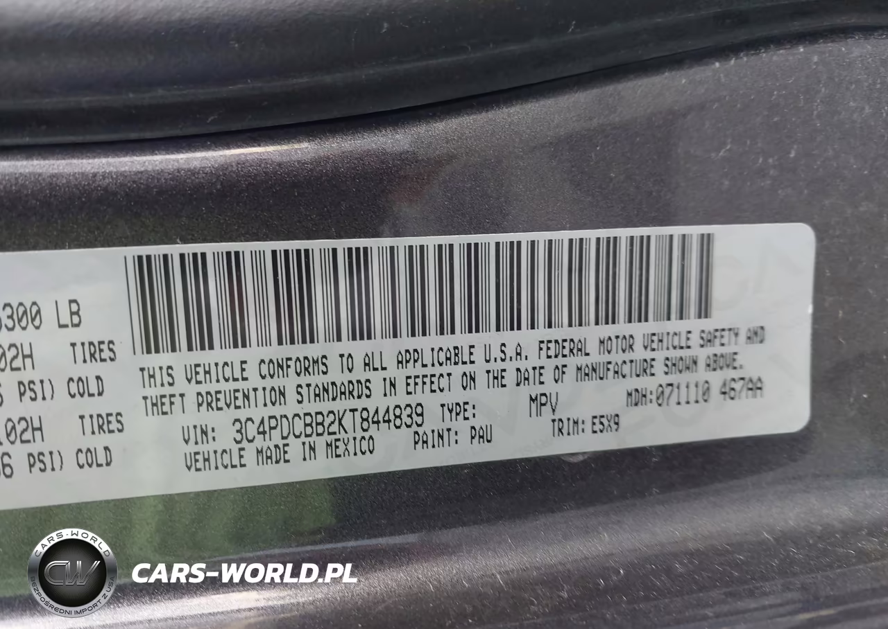 2019 Dodge Journey Se VIN:3C4PDCBB2KT844839 - 9