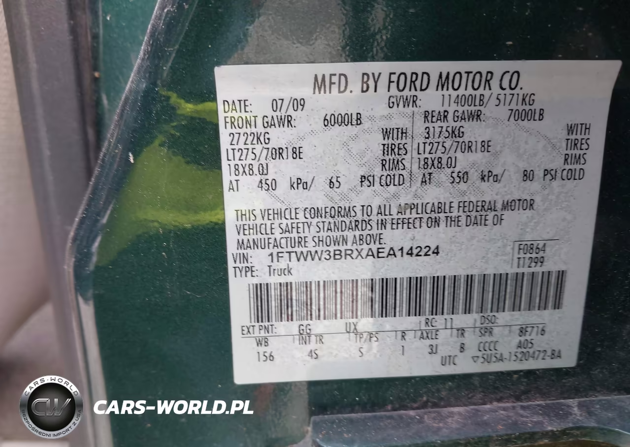 2010 Ford F350 Super Duty VIN:1FTWW3BRXAEA14224 - 8
