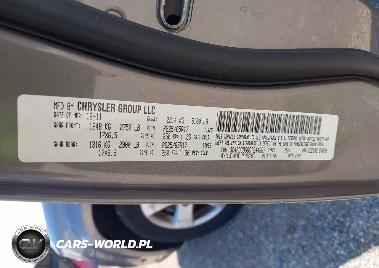 2012 Dodge Journey Sxt VIN:3C4PDCBG6CT244967 - 9