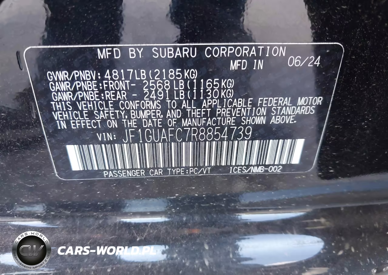 2024 Subaru Impreza Sport 5-Door VIN:JF1GUAFC7R8854739 - 9