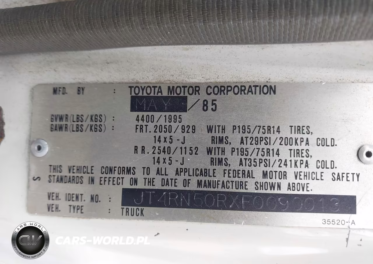 1985 Toyota Pickup 1-2 Ton Rn50 VIN:JT4RN50RXF0090013 - 9