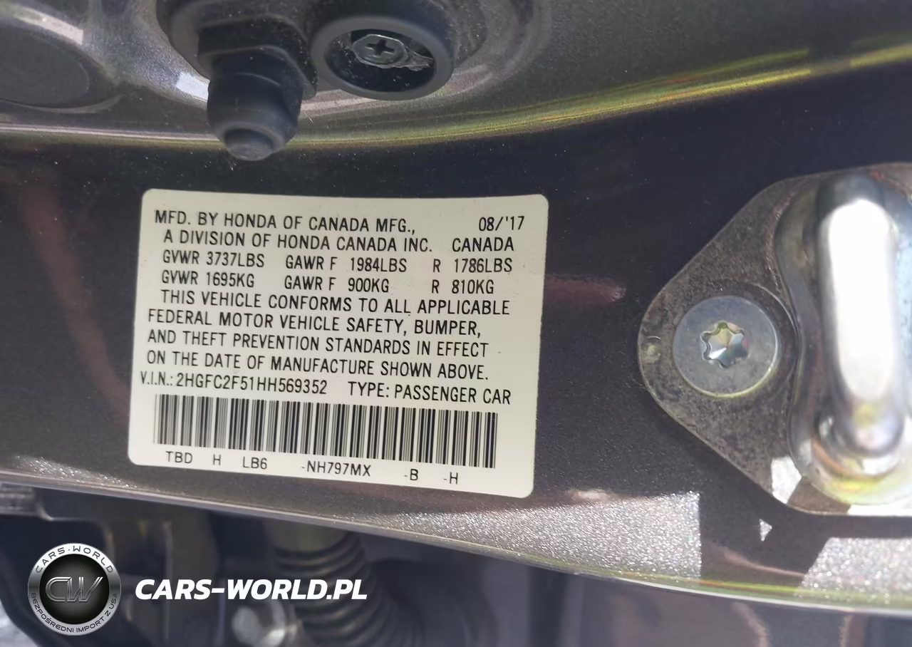 2017 Honda Civic Lx VIN:2HGFC2F51HH569352 - 9