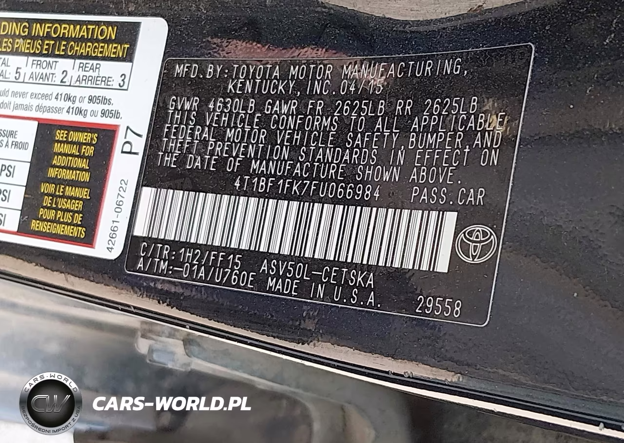 2015 Toyota Camry Se VIN:4T1BF1FK7FU066984 - 9