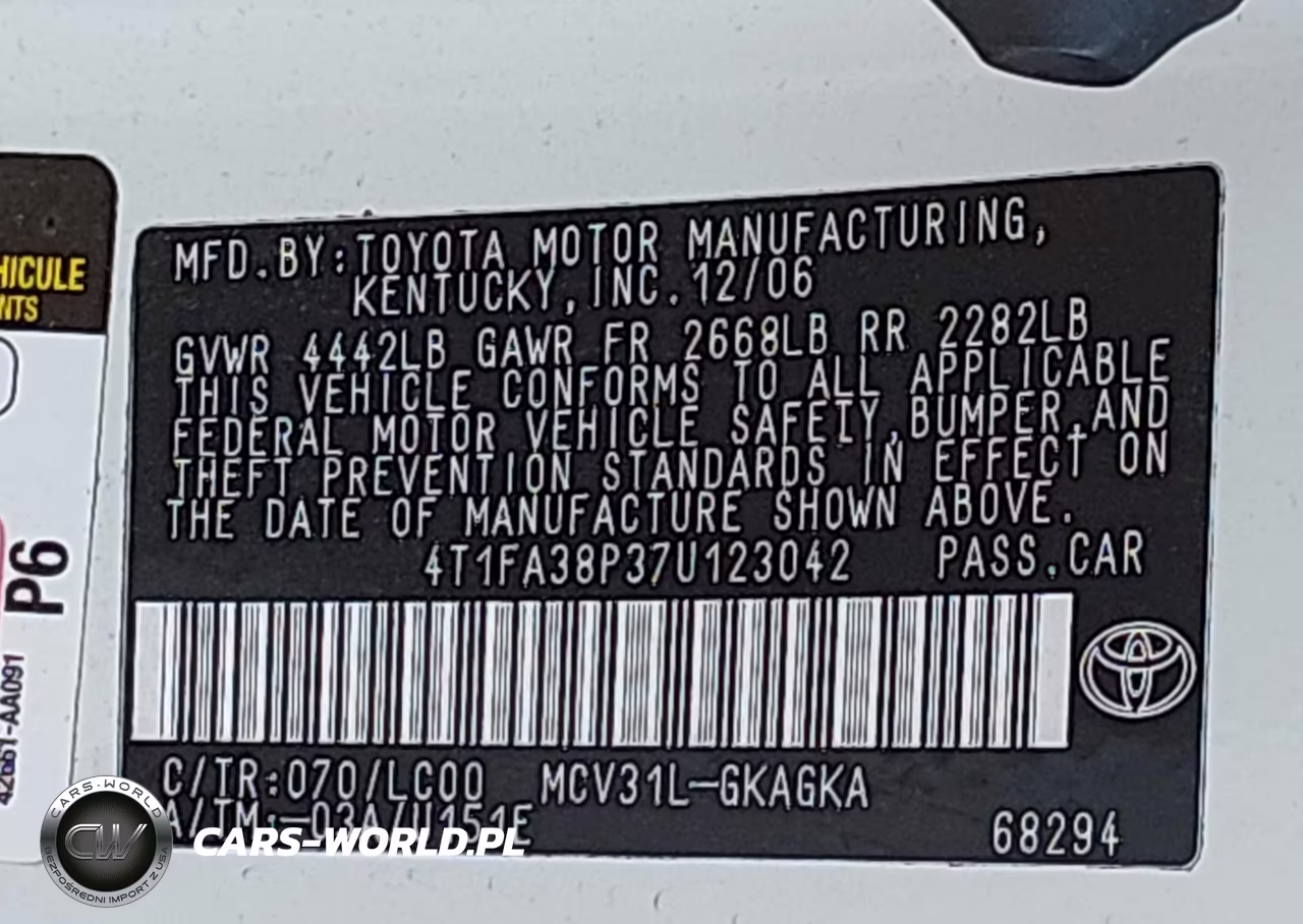 2007 Toyota Camry Solara Sle VIN:4T1FA38P37U123042 - 9