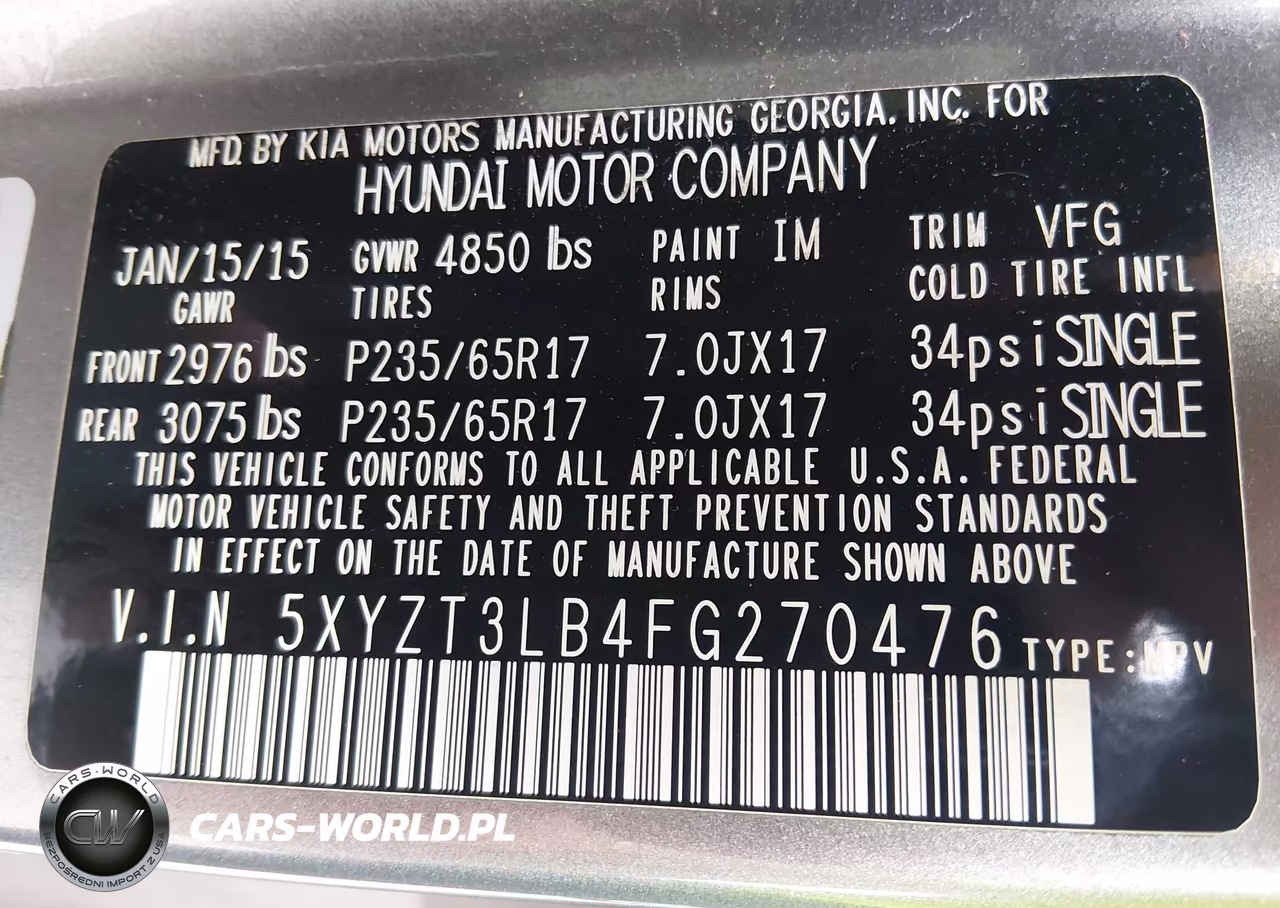 2015 Hyundai Santa Fe Sport 2.4L VIN:5XYZT3LB4FG270476 - 9