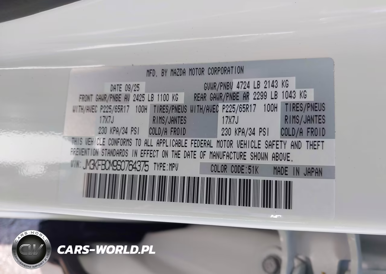 2025 Mazda Cx-5 2.5 S Preferred VIN:JM3KFBCM9S0764375 - 9