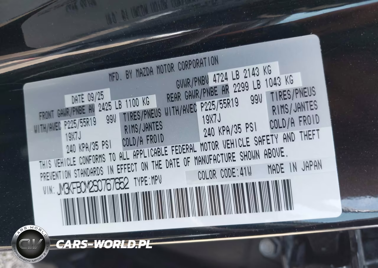 2025 Mazda Cx-5 2.5 S Carbon Edition VIN:JM3KFBCM2S0767652 - 9