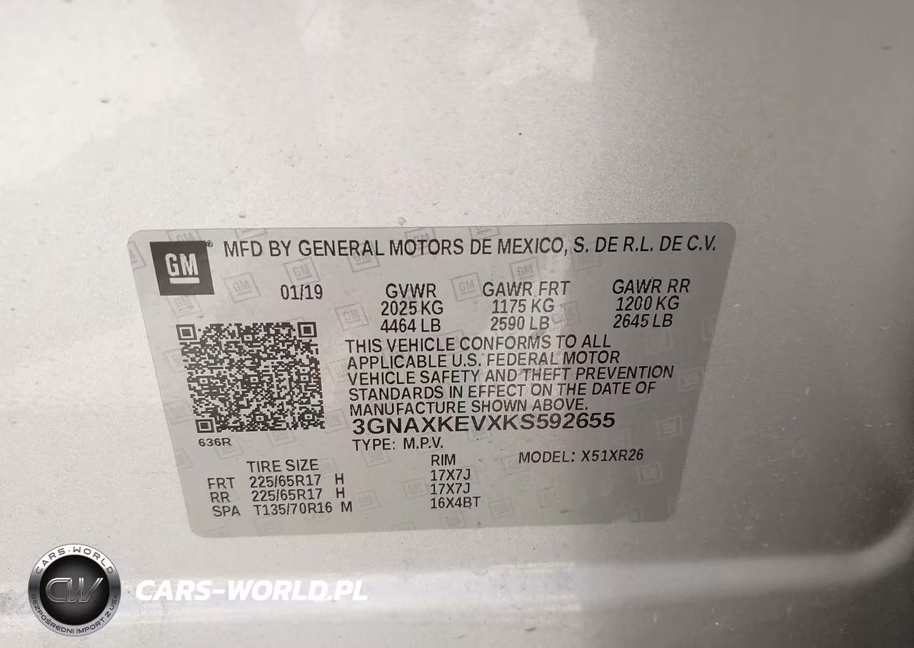 2019 Chevrolet Equinox Lt VIN:3GNAXKEVXKS592655 - 9