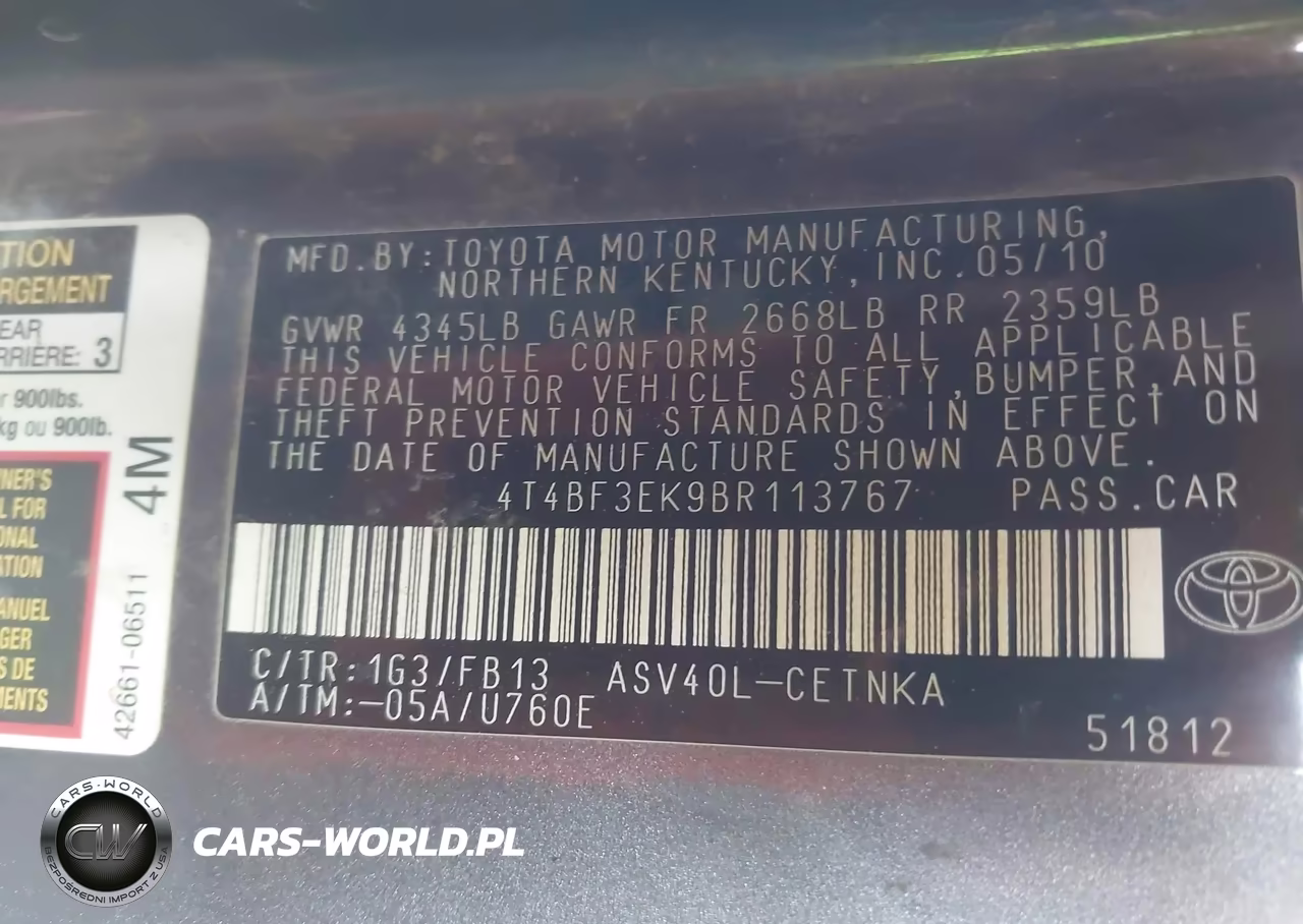 2011 Toyota Camry Le VIN:4T4BF3EK9BR113767 - 9