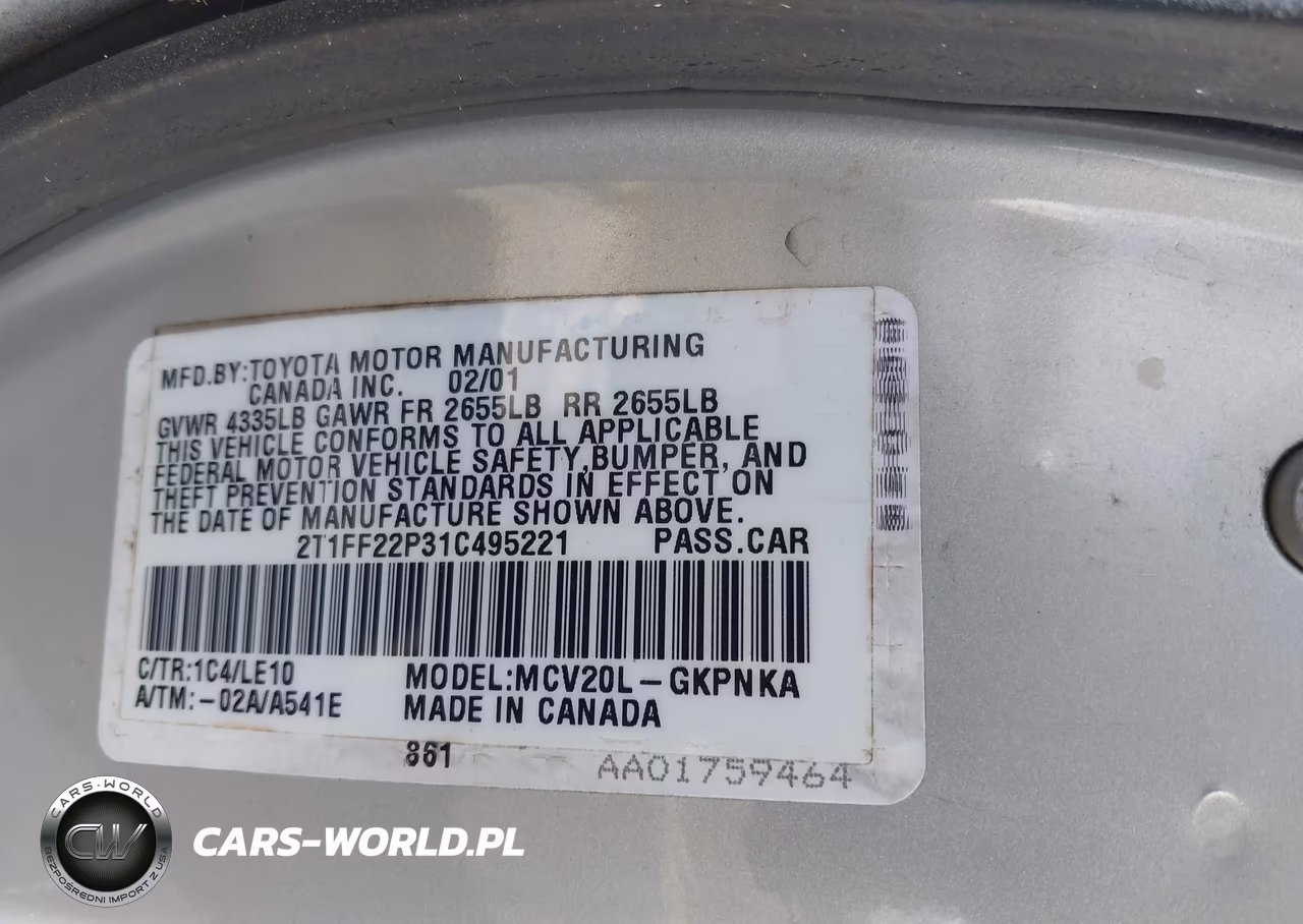 2001 Toyota Camry Solara Sle V6 VIN:2T1FF22P31C495221 - 9
