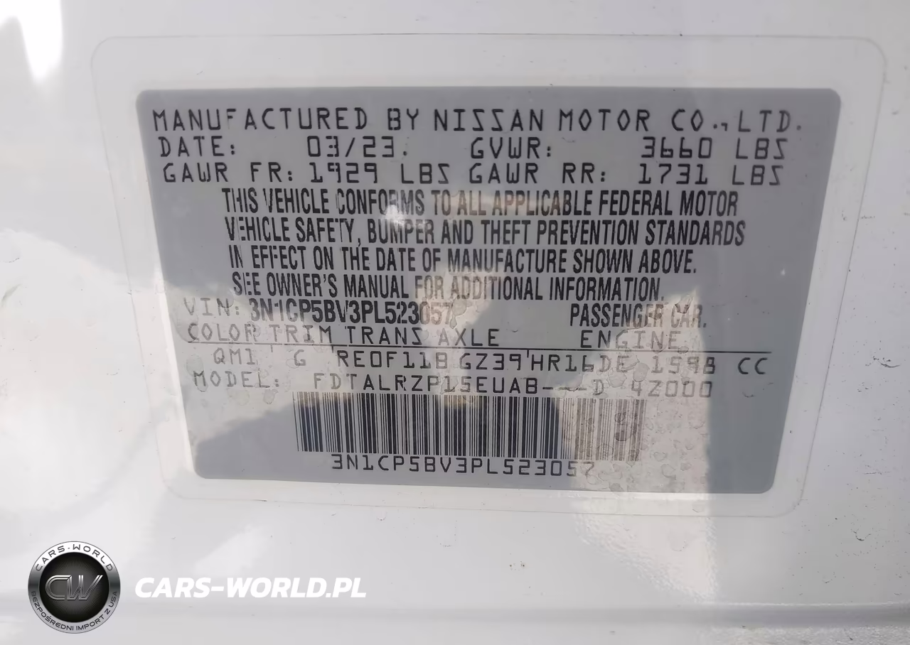 2023 Nissan Kicks S VIN:3N1CP5BV3PL523057 - 9